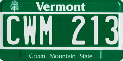 VT license plate CWM213