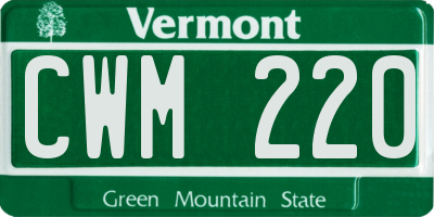 VT license plate CWM220