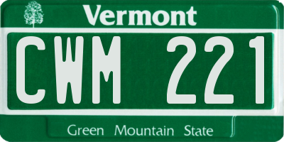 VT license plate CWM221