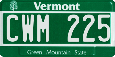 VT license plate CWM225
