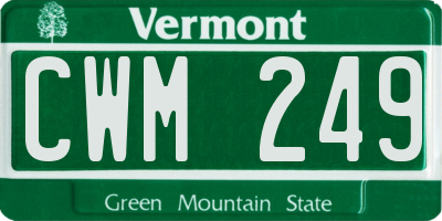 VT license plate CWM249