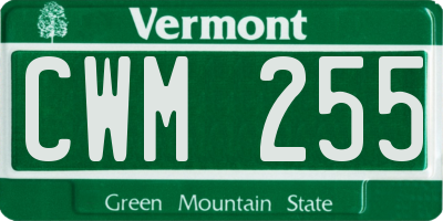 VT license plate CWM255