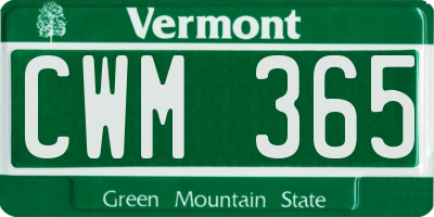 VT license plate CWM365