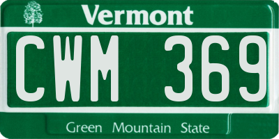 VT license plate CWM369