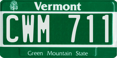 VT license plate CWM711