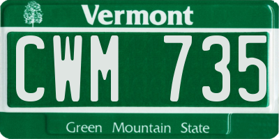 VT license plate CWM735