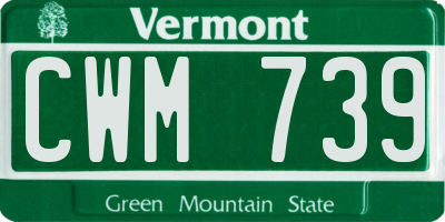 VT license plate CWM739