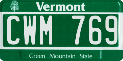 VT license plate CWM769
