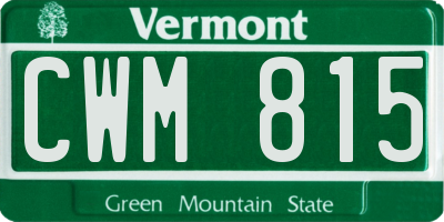 VT license plate CWM815