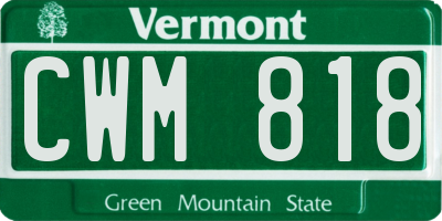 VT license plate CWM818