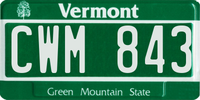 VT license plate CWM843