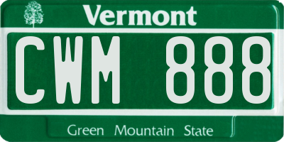 VT license plate CWM888