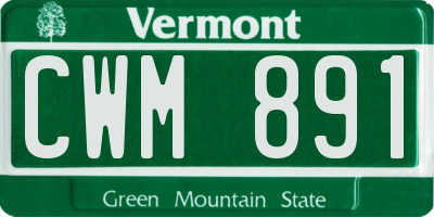 VT license plate CWM891