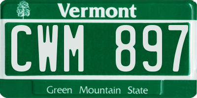 VT license plate CWM897