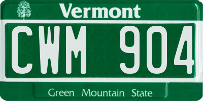 VT license plate CWM904
