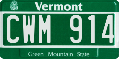 VT license plate CWM914