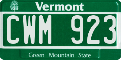 VT license plate CWM923