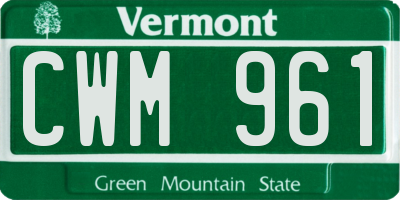 VT license plate CWM961