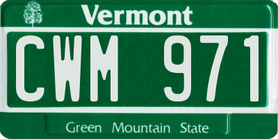 VT license plate CWM971