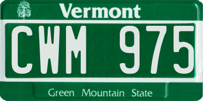 VT license plate CWM975
