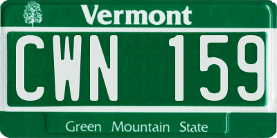 VT license plate CWN159