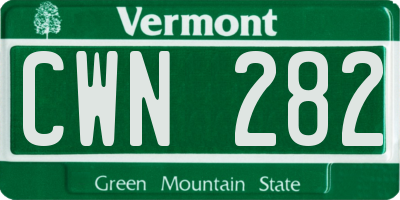 VT license plate CWN282
