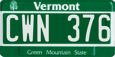 VT license plate CWN376