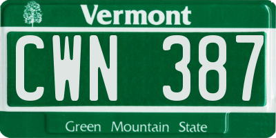VT license plate CWN387