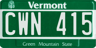 VT license plate CWN415