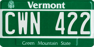VT license plate CWN422