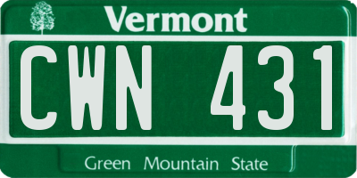 VT license plate CWN431