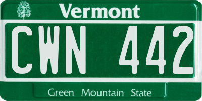 VT license plate CWN442