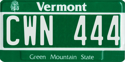VT license plate CWN444