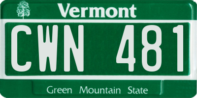 VT license plate CWN481