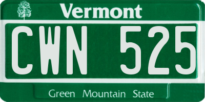 VT license plate CWN525