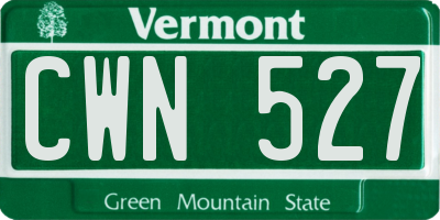 VT license plate CWN527