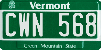 VT license plate CWN568
