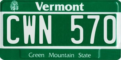 VT license plate CWN570
