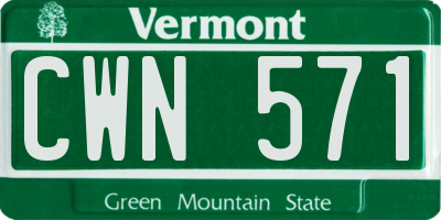 VT license plate CWN571