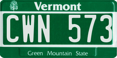 VT license plate CWN573