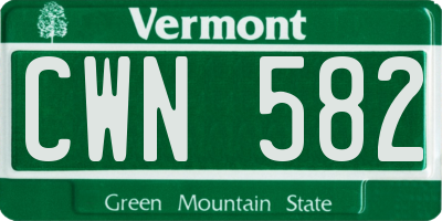 VT license plate CWN582