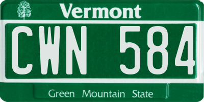 VT license plate CWN584