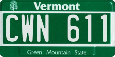 VT license plate CWN611