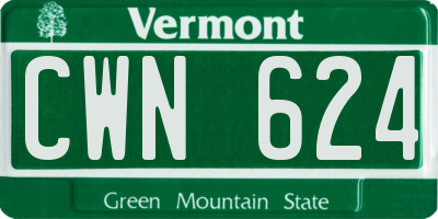 VT license plate CWN624