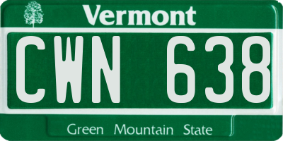 VT license plate CWN638
