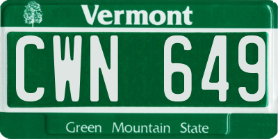 VT license plate CWN649