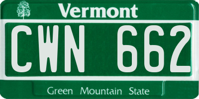 VT license plate CWN662