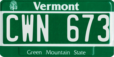 VT license plate CWN673