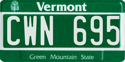 VT license plate CWN695