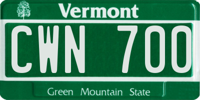 VT license plate CWN700